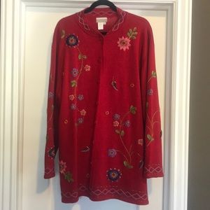 Embroidered long sweater